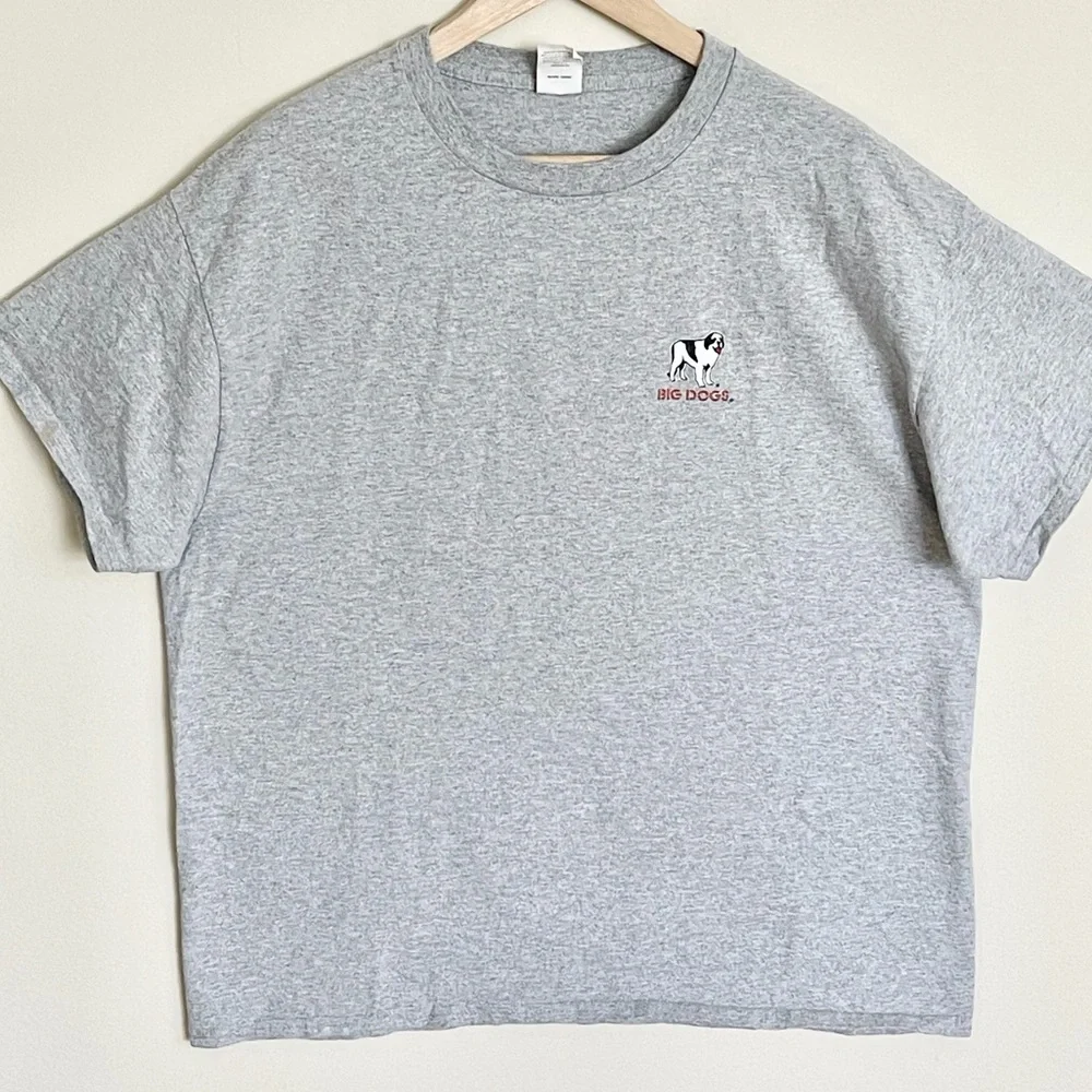Vintage 90s Y2K Big Dogs “Stay On The Porch” Graphic Gray T Shirt Adult size XL - Picture 8 of 11